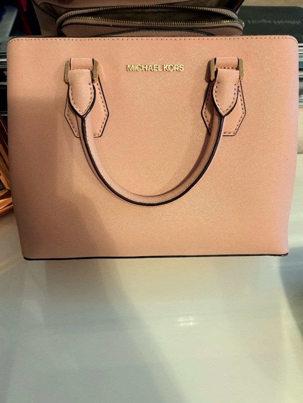 Michael Kors handbag- light pink with gold hardware